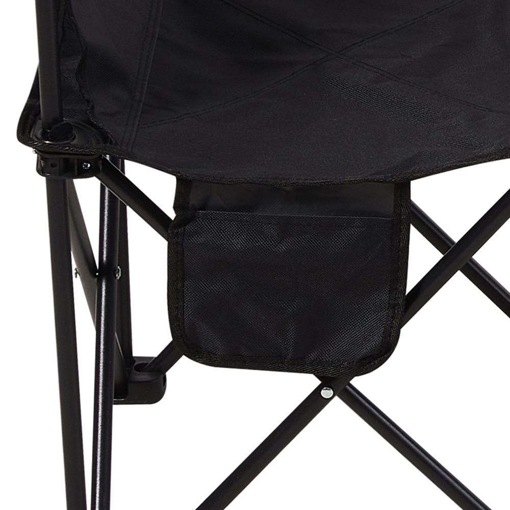 Living and Home Black Portable Folding Camping Table with 2 Chair Image 5