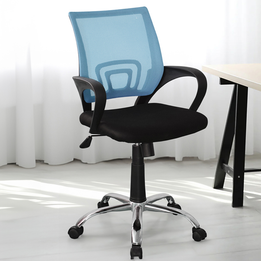 Loft Black and Blue Mesh Swivel Office Chair Image 1