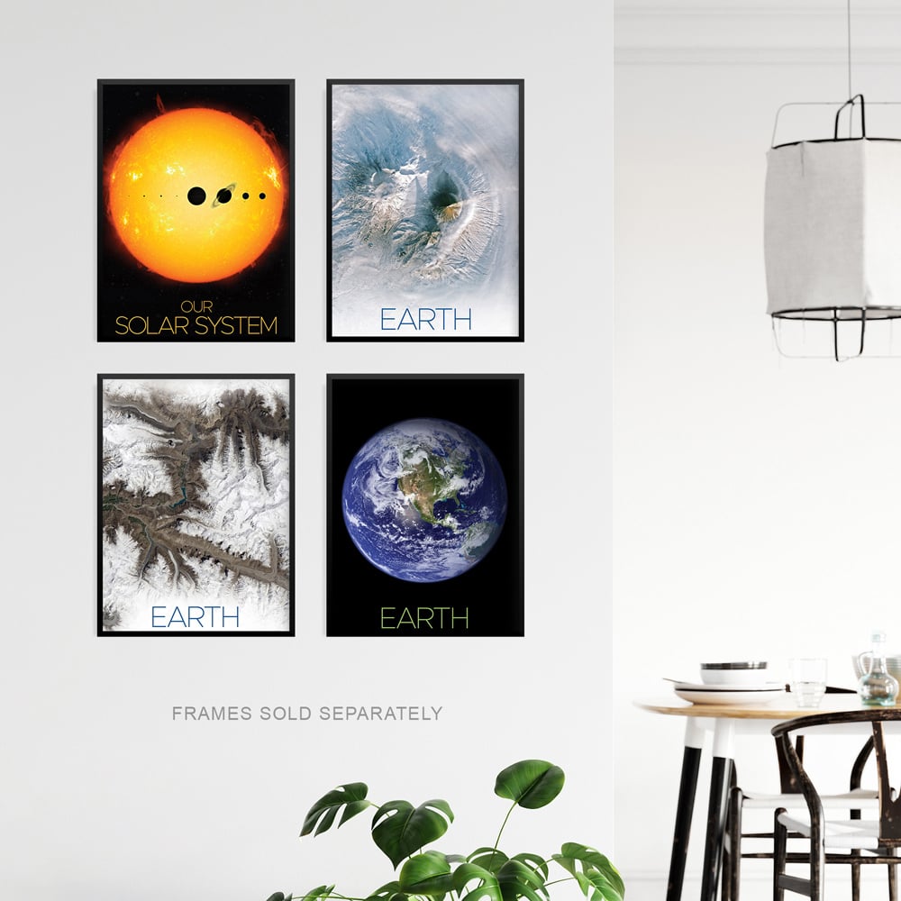 Artery8 NASA Solar System Sun Planet Earth Images from Space Wall Art Print 30 x 41cm 4 Pack Image 3