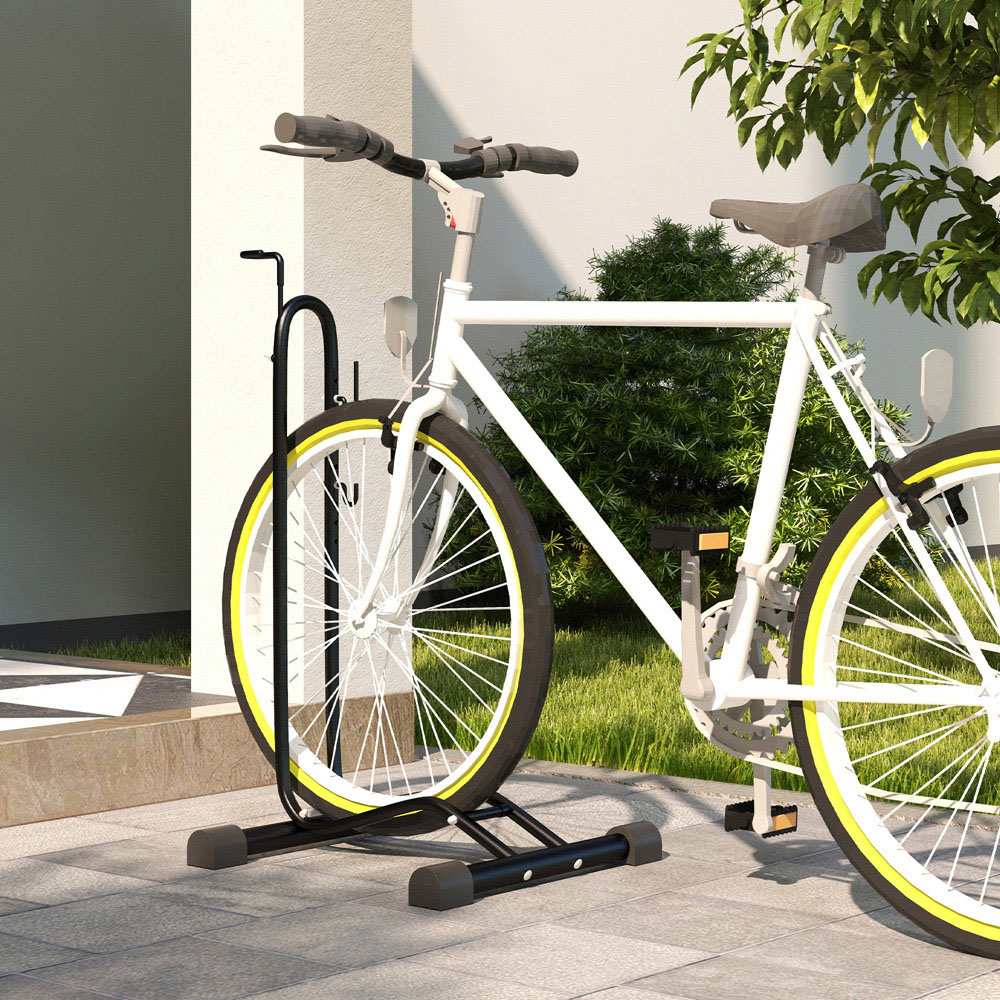 SPORTNOW Black Adjustable Vertical and Horizontal Bike Rack Image 2