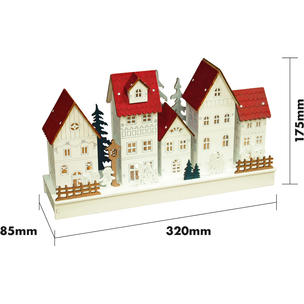 St Helens White and Red Flat Wooden Christmas Scenery Image 8