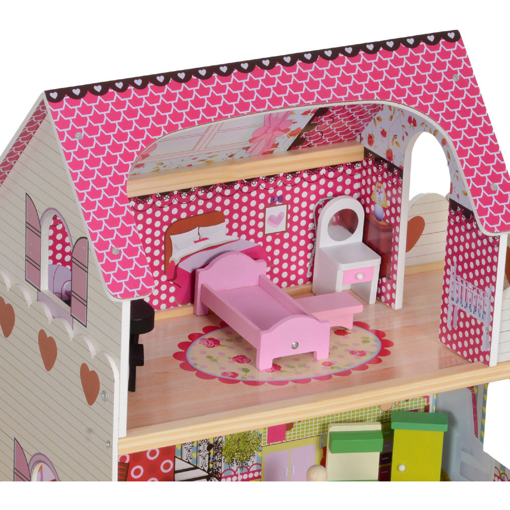 AIYAPLAY 13 Pieces 3 Storey Dolls House Play Set Image 4