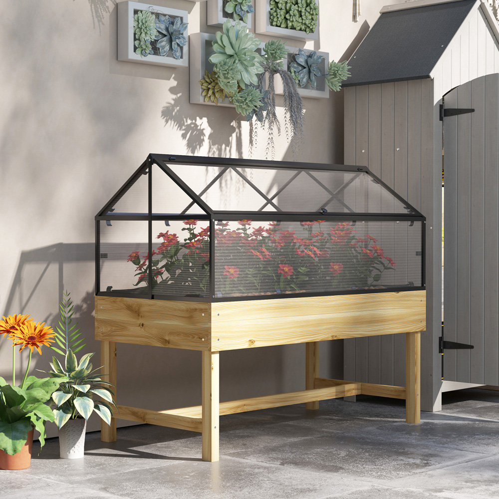 Outsunny Natural Polycarbonate Panel Raised Garden Bed 2 x 4ft Image 2