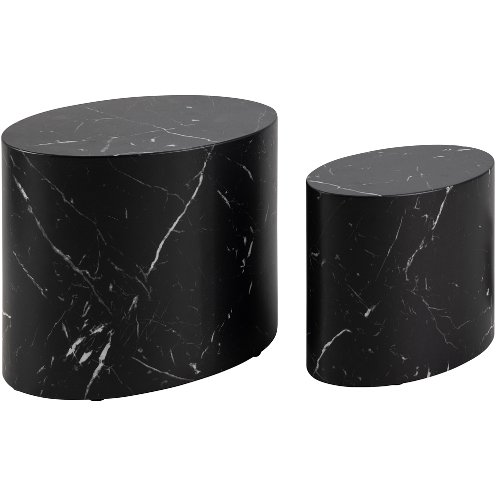 Florence Mice Black Oval Coffee Table Set of 2 Image 2
