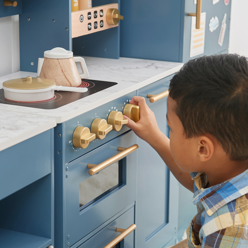 Teamson Kids Little Chef Stone Blue and Gold Atlanta Large Modular Play Kitchen Image 5