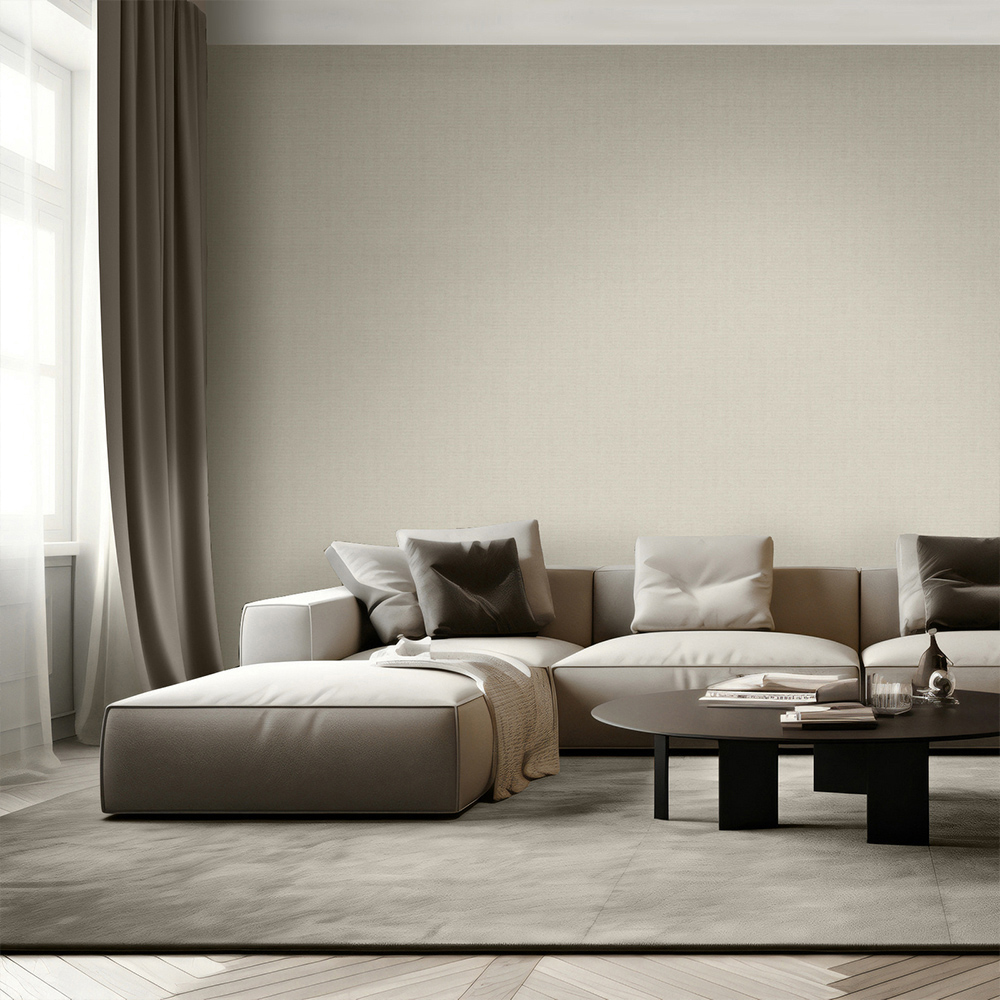 Muriva Venezia Fabric Texture Beige Wallpaper Image 4