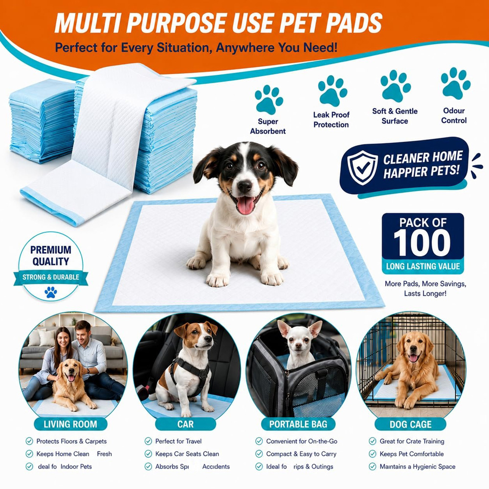 ATEK Super Absorbent Puppy Wee Training Pad 56 x 56cm 100 Pack Image 6