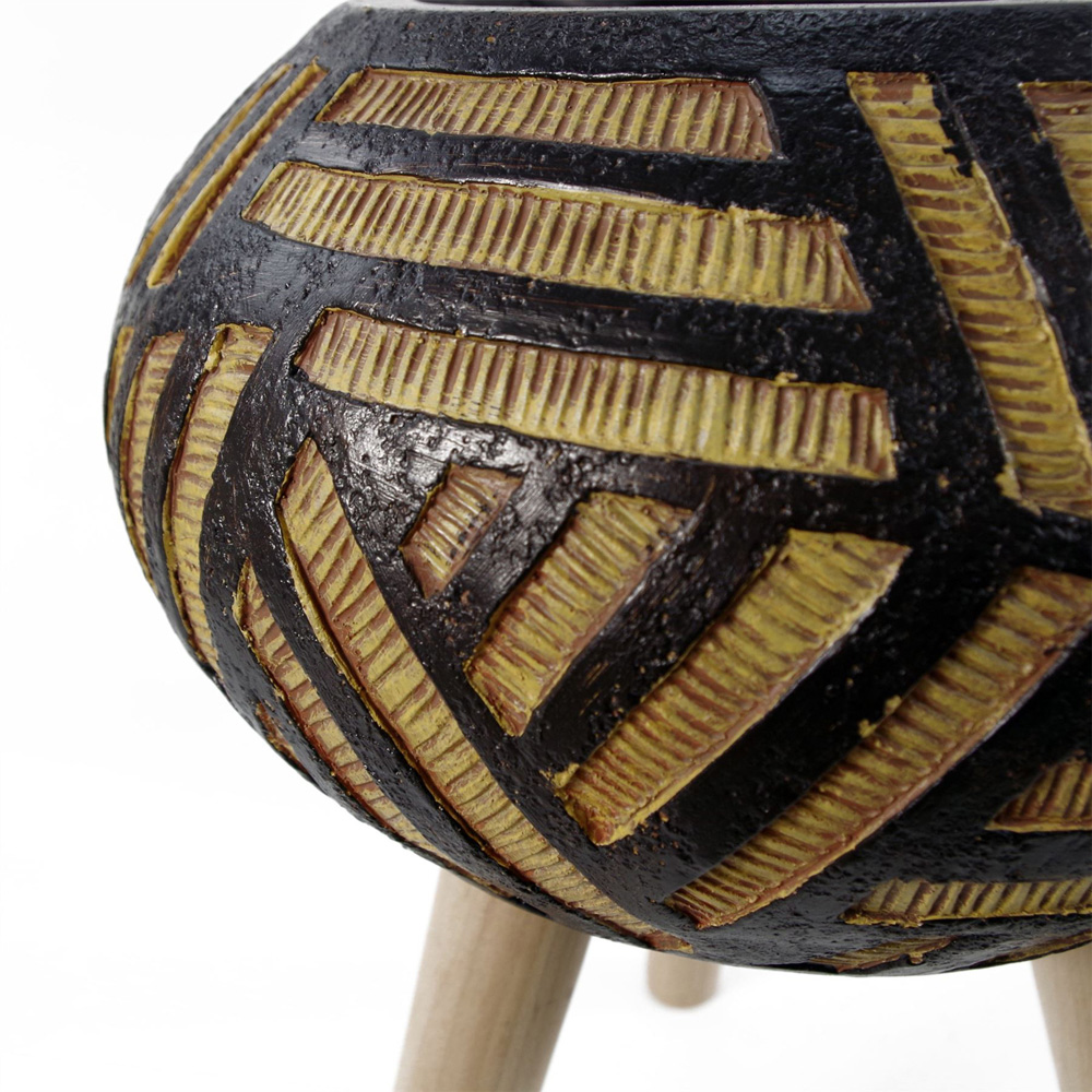 Leaf Bali Oval Fibreglass Composite Indoor Planter with Legs 45 x 34cm Image 4