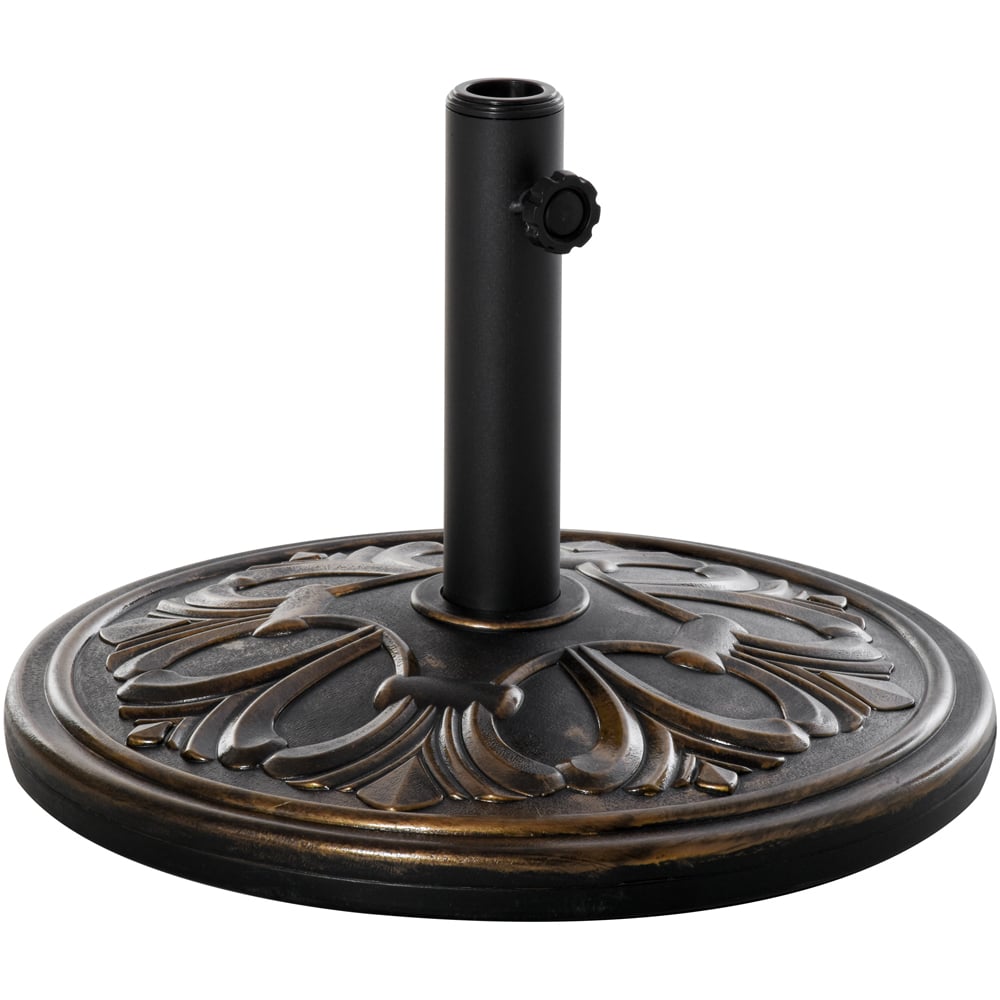 Outsunny Bronze Tone Round Parasol Base 13kg Image 1