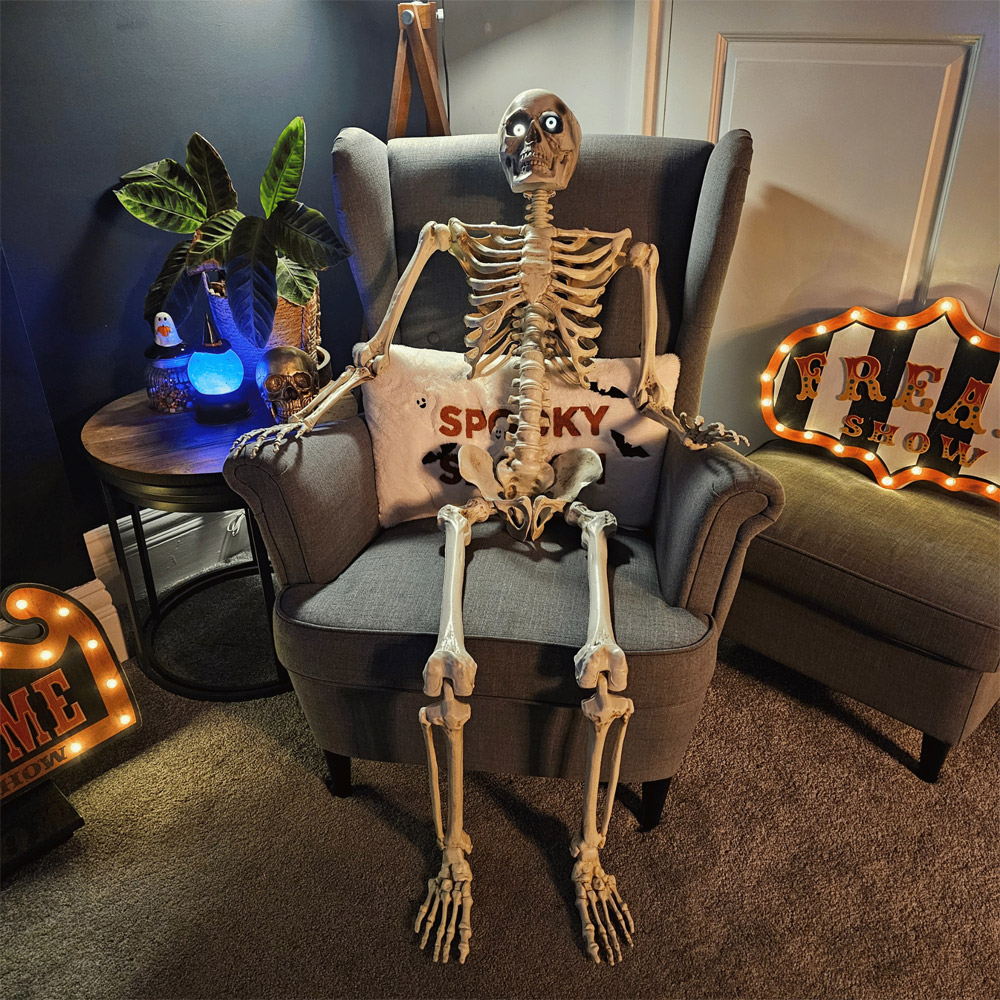 Samuel Alexander Halloween Skeleton Decoration with Animated LCD Eyes 5ft Image 7