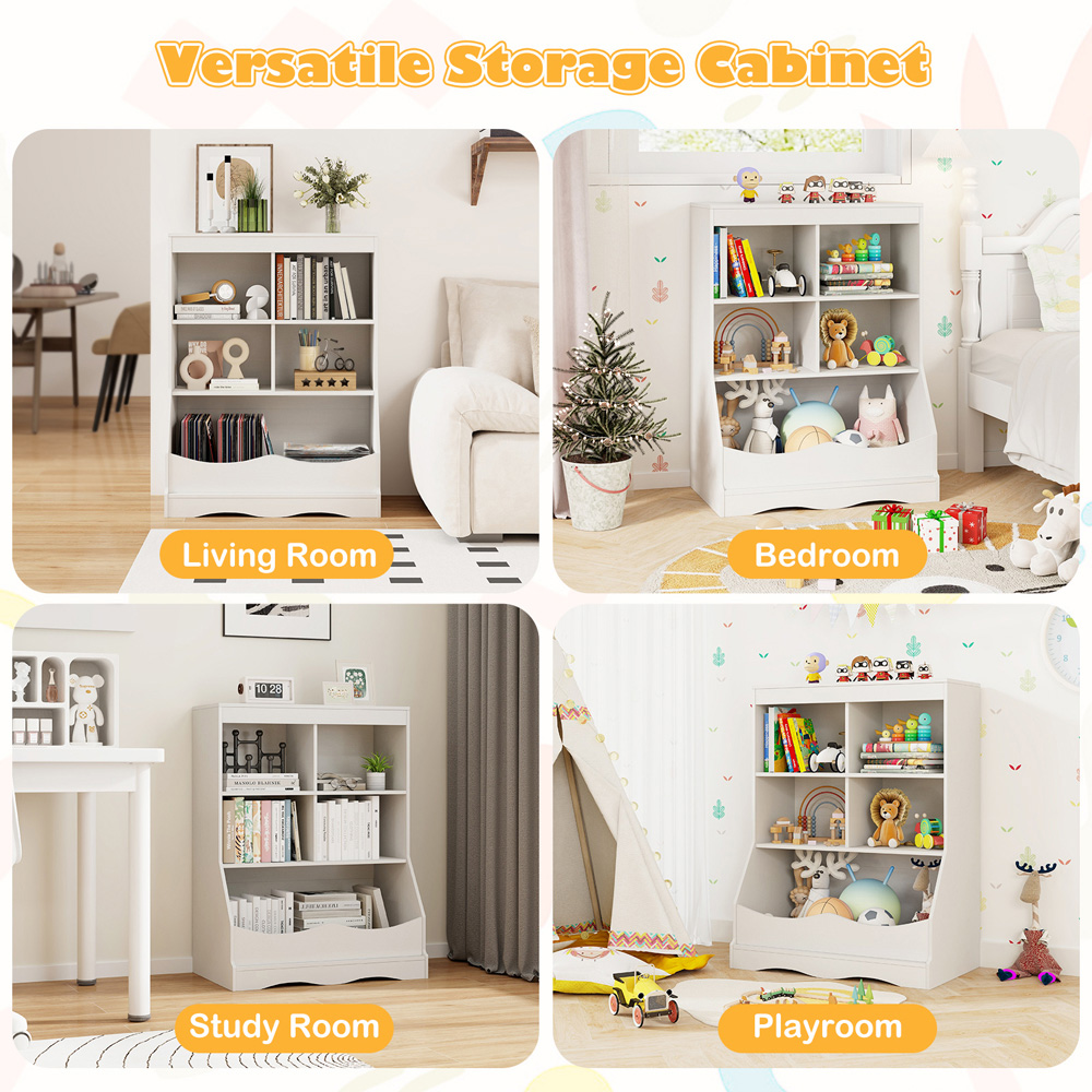 Costway 5 Shelf White Kids Storage Unit Image 4