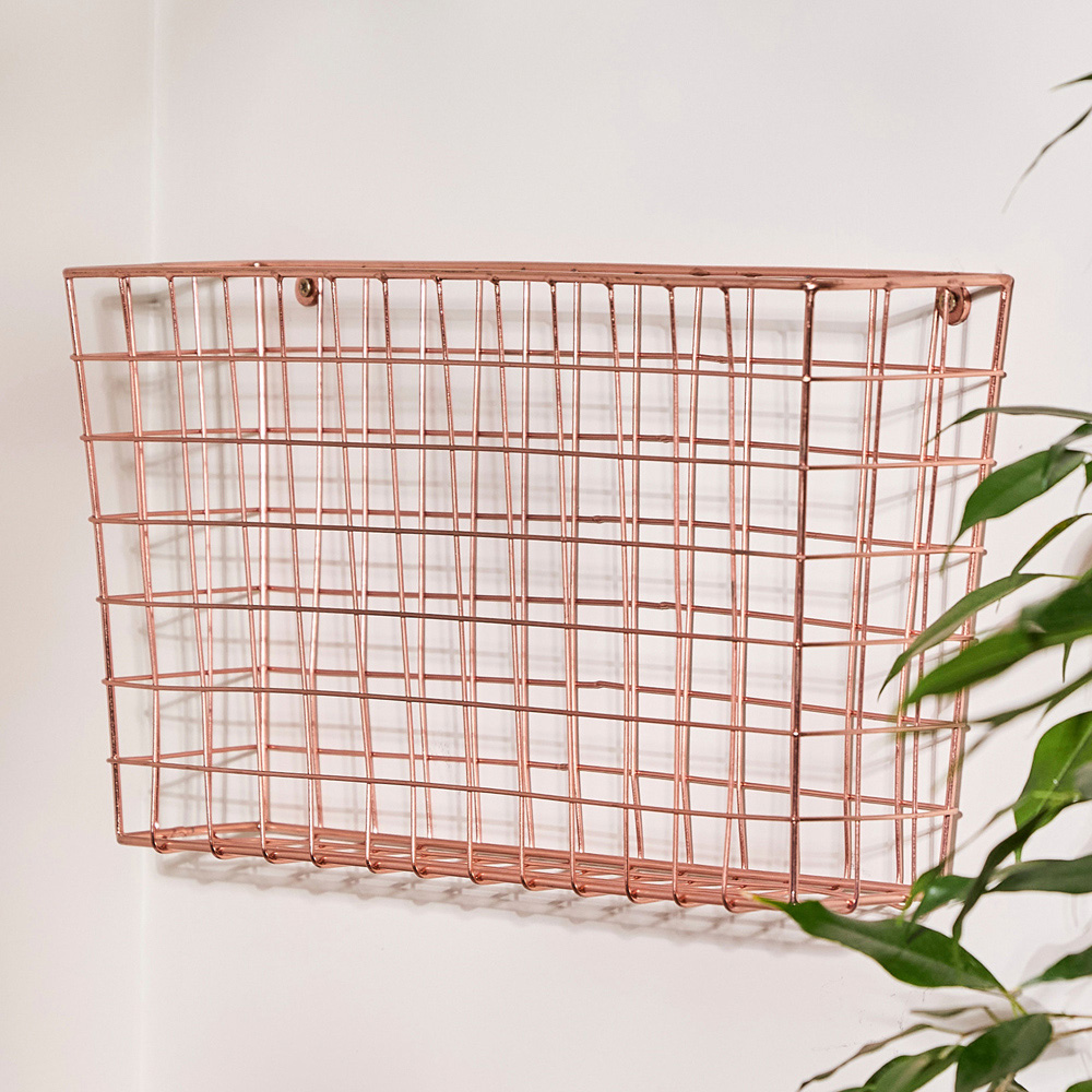 Dibor Copper Wall Storage Basket Image 3