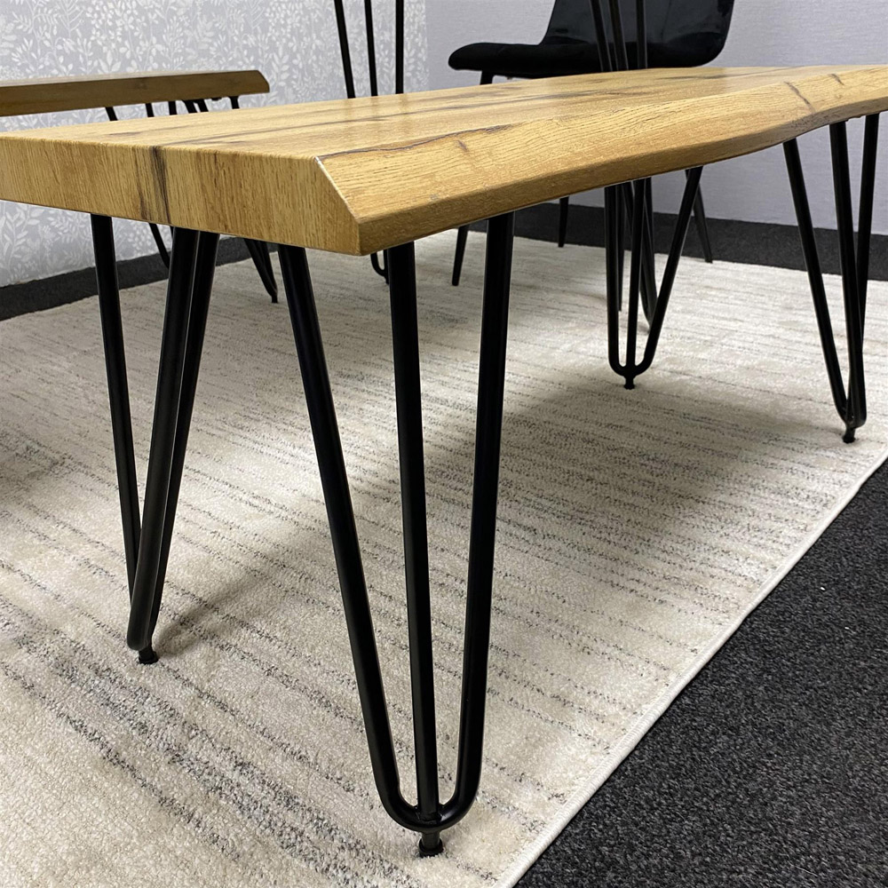Kosy Koala 6 Seater Velvet Wooden Dining Set with Bench Black Image 3
