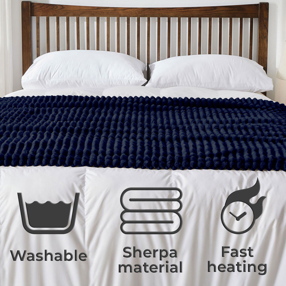 Neo Navy Electric Heated Blanket with 10 Settings Image 8