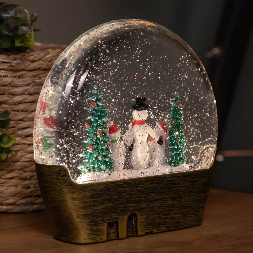 Samuel Alexander Light up Water Dome Christmas Decoration with Snowmen and Trees Scene Image 4