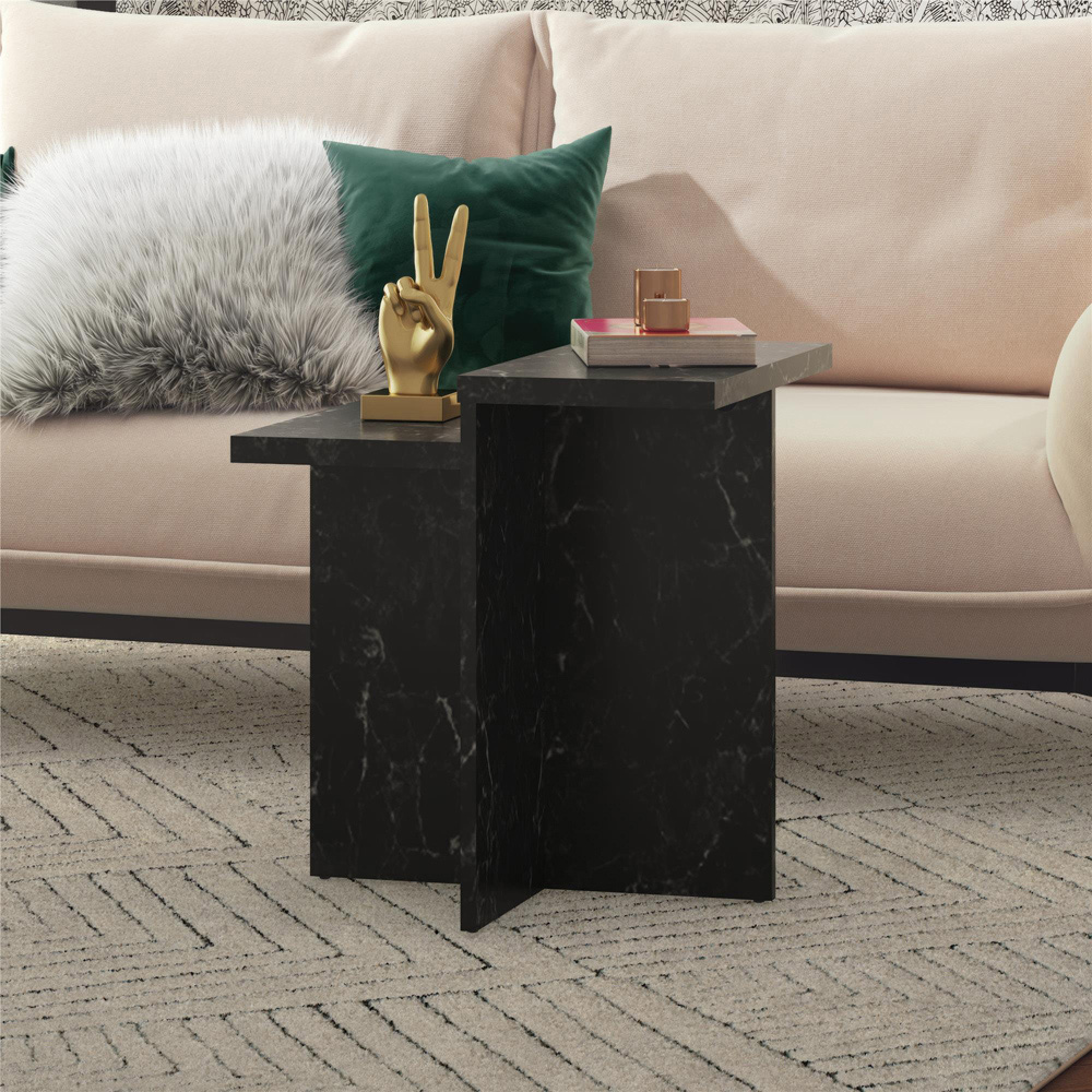 Dorel Home Brielle Black Faux Marble Accent Table Image 8