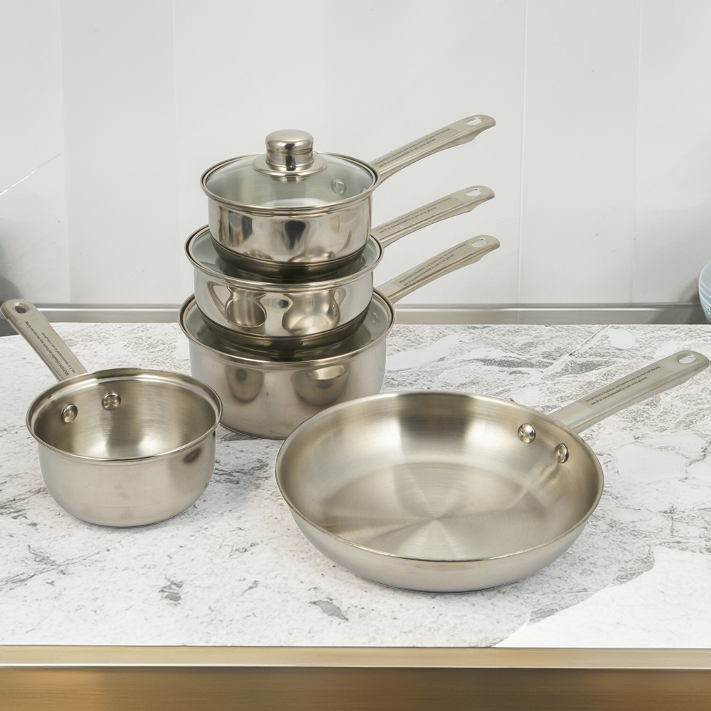 5-Piece Stainless Steel Cookware Set Chrome Image 2