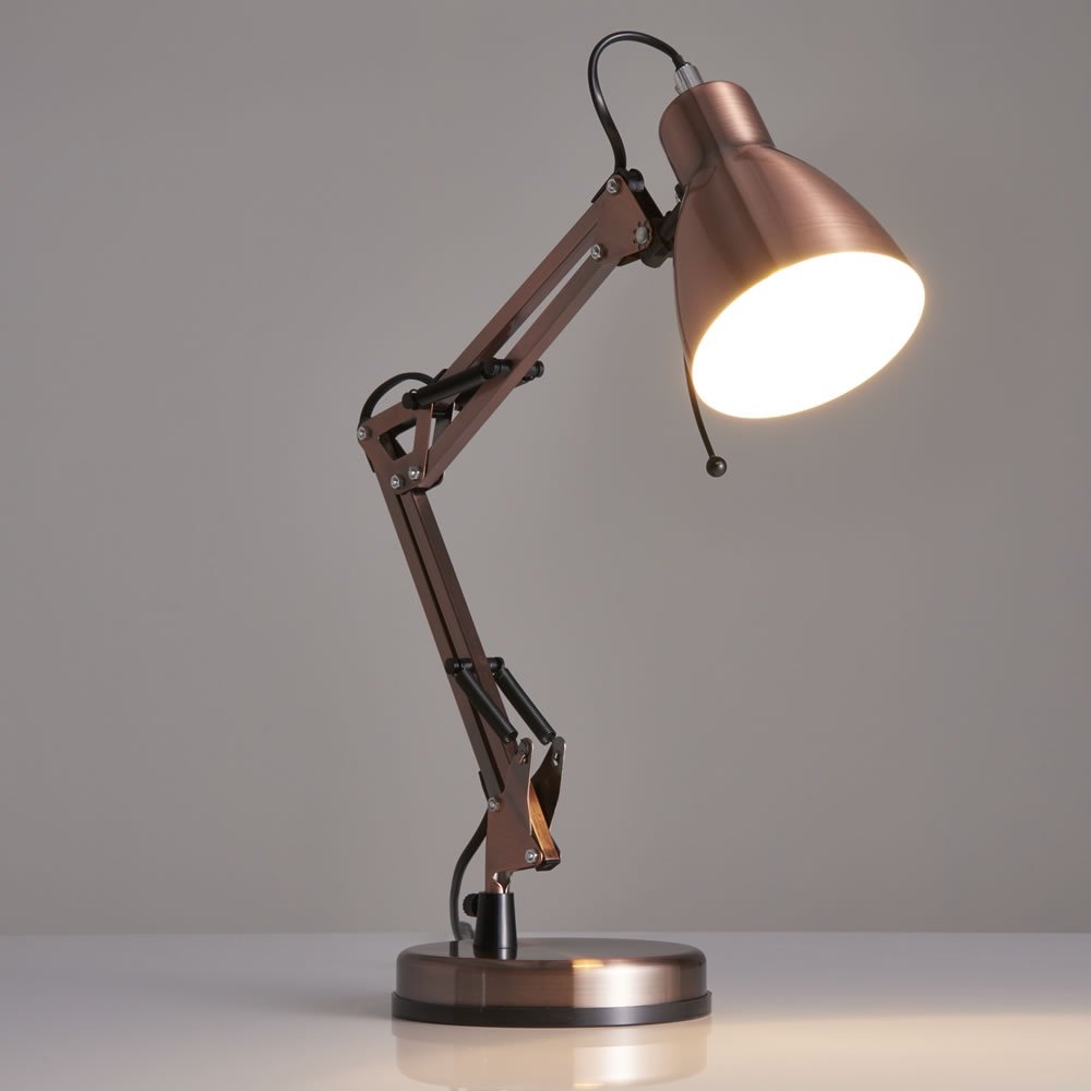 Wilko Angle Task Lamp Copper Image 3