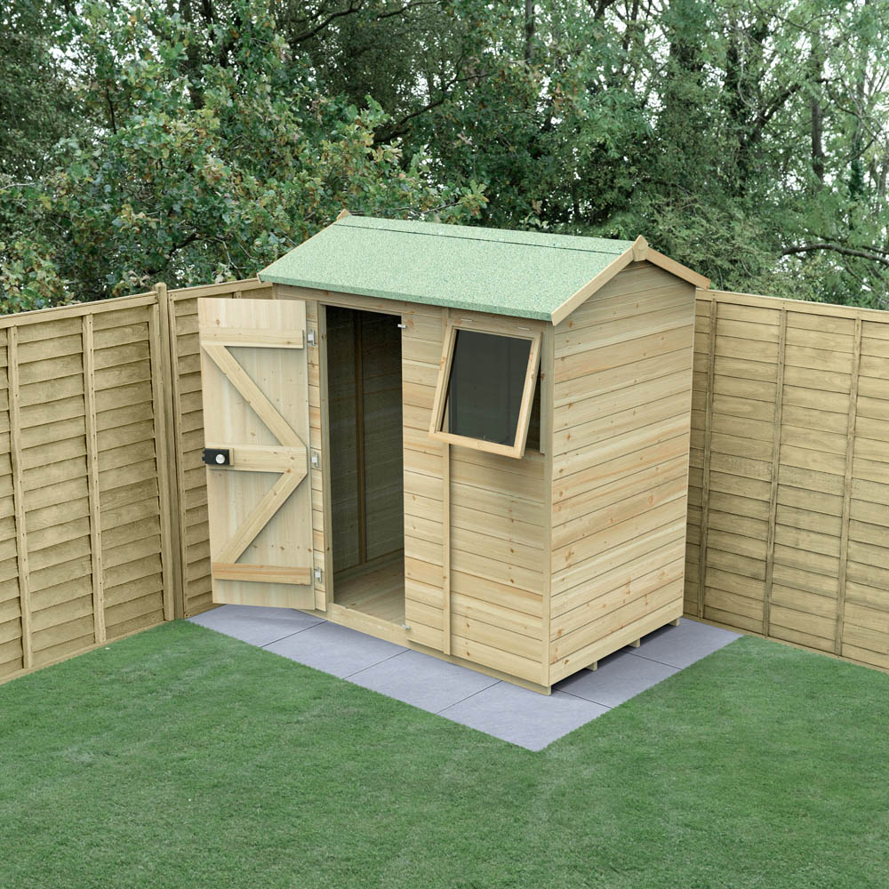 Forest Garden Timberdale 6 x 4ft Single Opening Reverse Apex Garden Shed Image 2