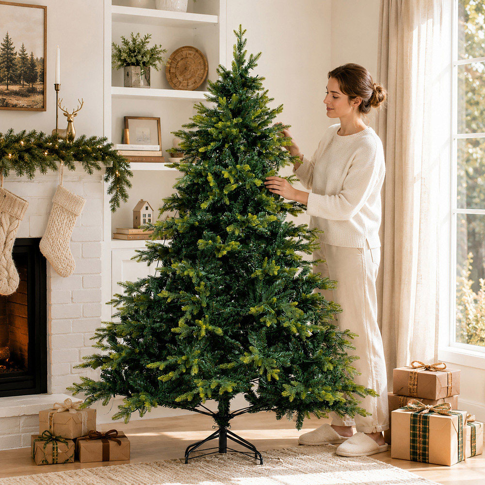 Abrihome Green Artificial Christmas Tree with 852 Mixed Tips 6ft Image 4