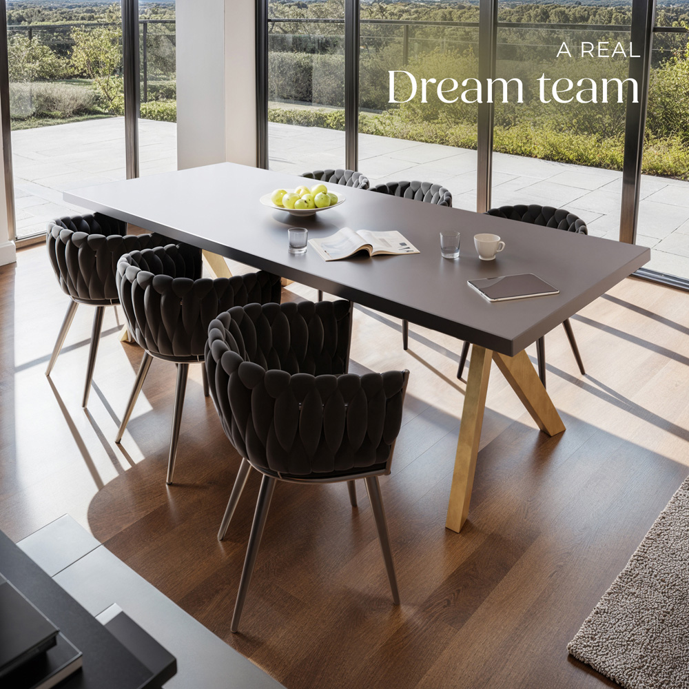 Tectake Astana Set of 6 Black Dining Chair Image 7