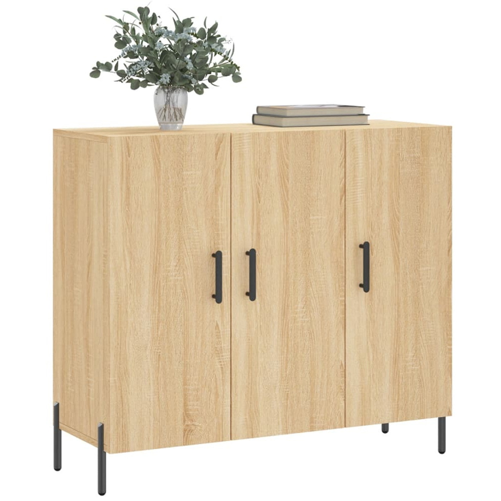 vidaXL 3 Door Sonoma Oak Sideboard Image 3