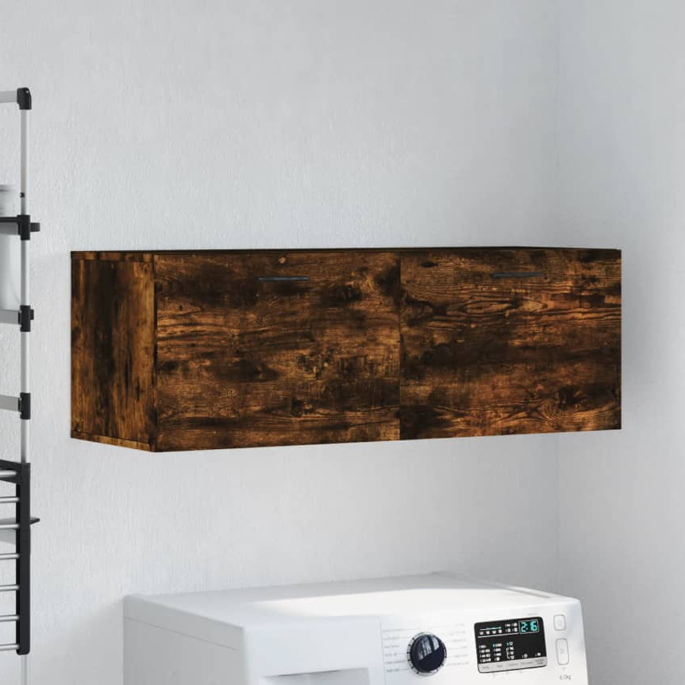vidaXL 2 Door Smoked Oak Wall Cabinet Image 1