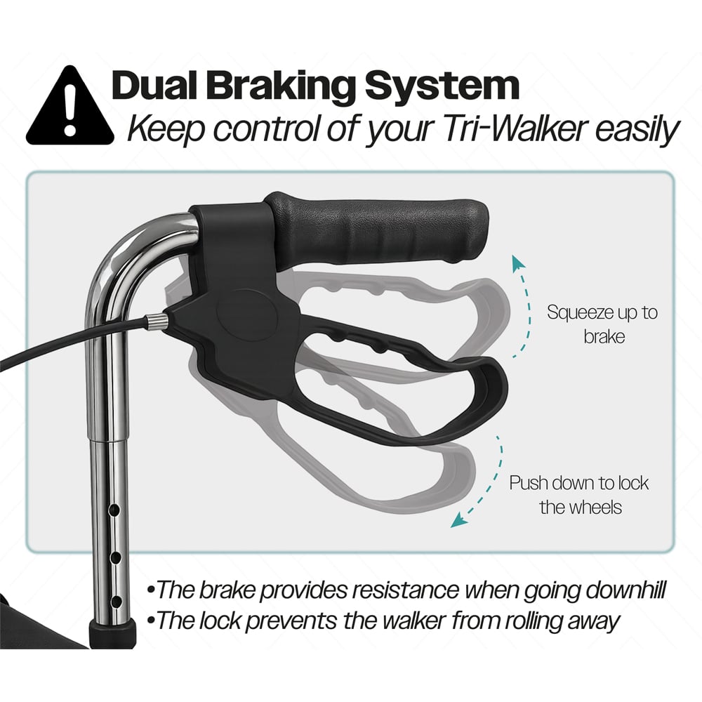 Aidapt 3 Wheel Blue Walker with Bag Image 5