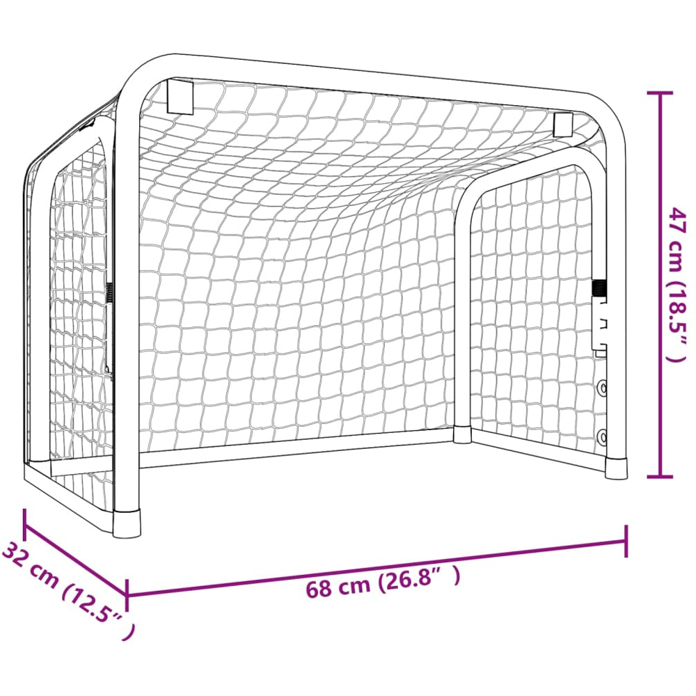Walplus Red and Black Steel and Polyester Hockey Goal with Net Image 6
