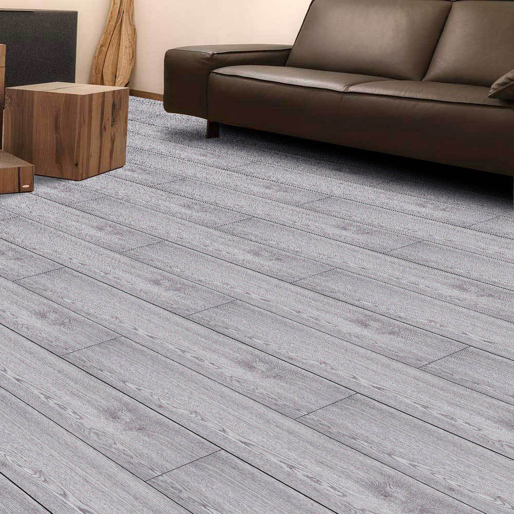 Living and Home Grey Rustic Wood Grain SPC Vinyl Floor Tile 14 Pack Image 7