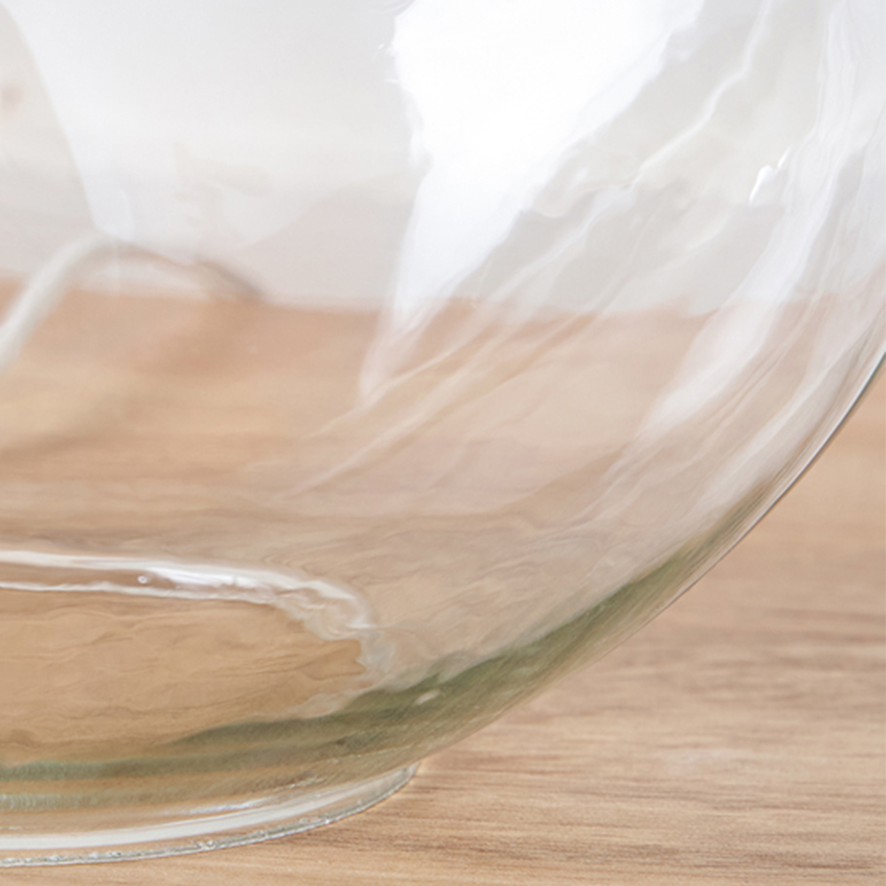 Pacific Lifestyle Hallie Grey Fabric Shade Clear Glass Table Lamp Image 4