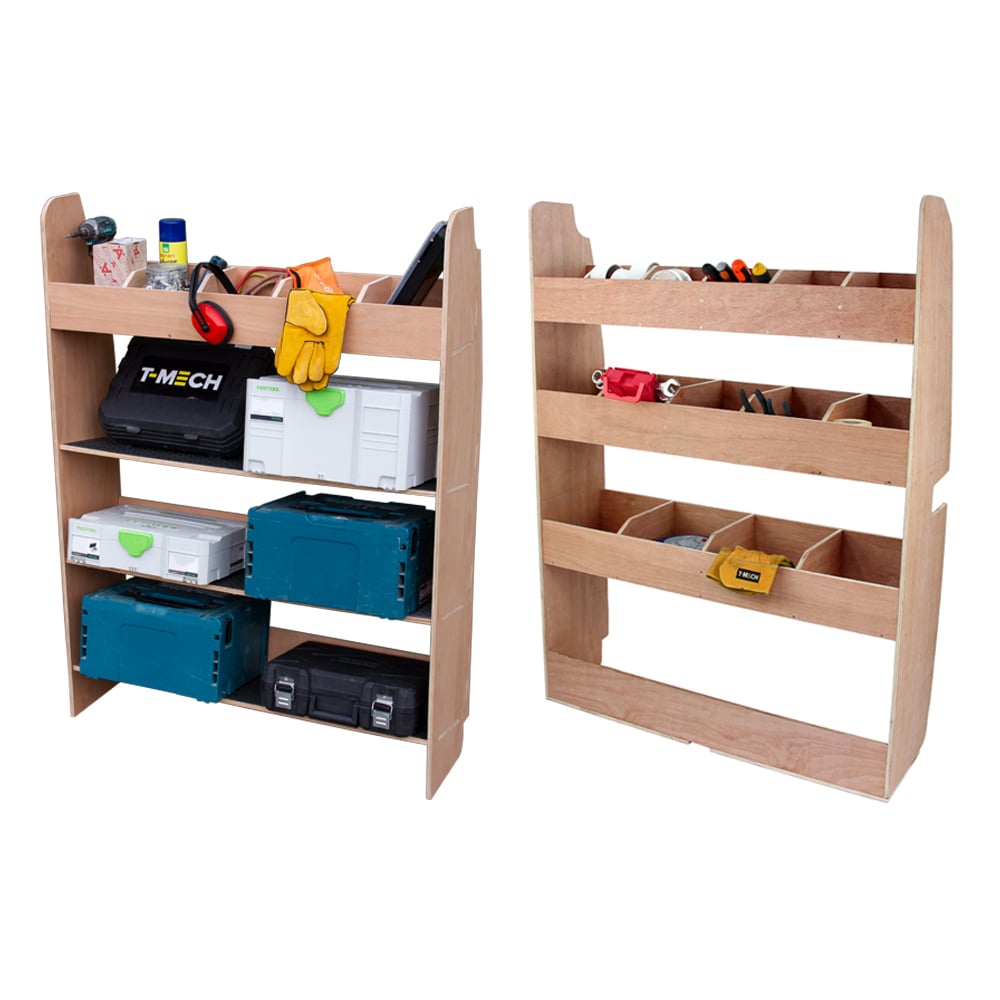 Monster Shop Brown Ford Transit Custom Divider Van Racking and Toolbox Image 1