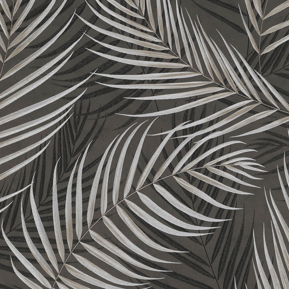 Erismann Modern Palm Leaves Black Vinyl Wallpaper Image 1