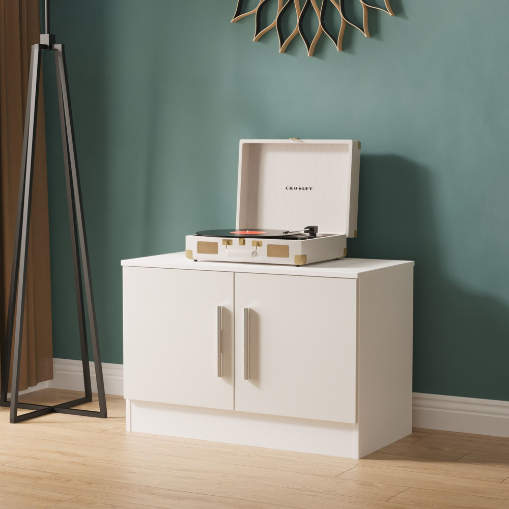 Crowndale Contrast 2 Door Grey Matt and White Compact Storage Unit Ready Assembled Image 7