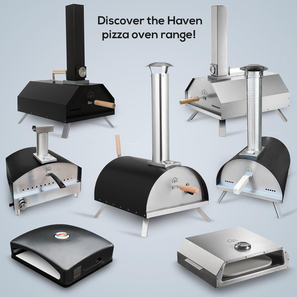 Haven Black and Silver Pizza Oven with Rain Cover Image 8