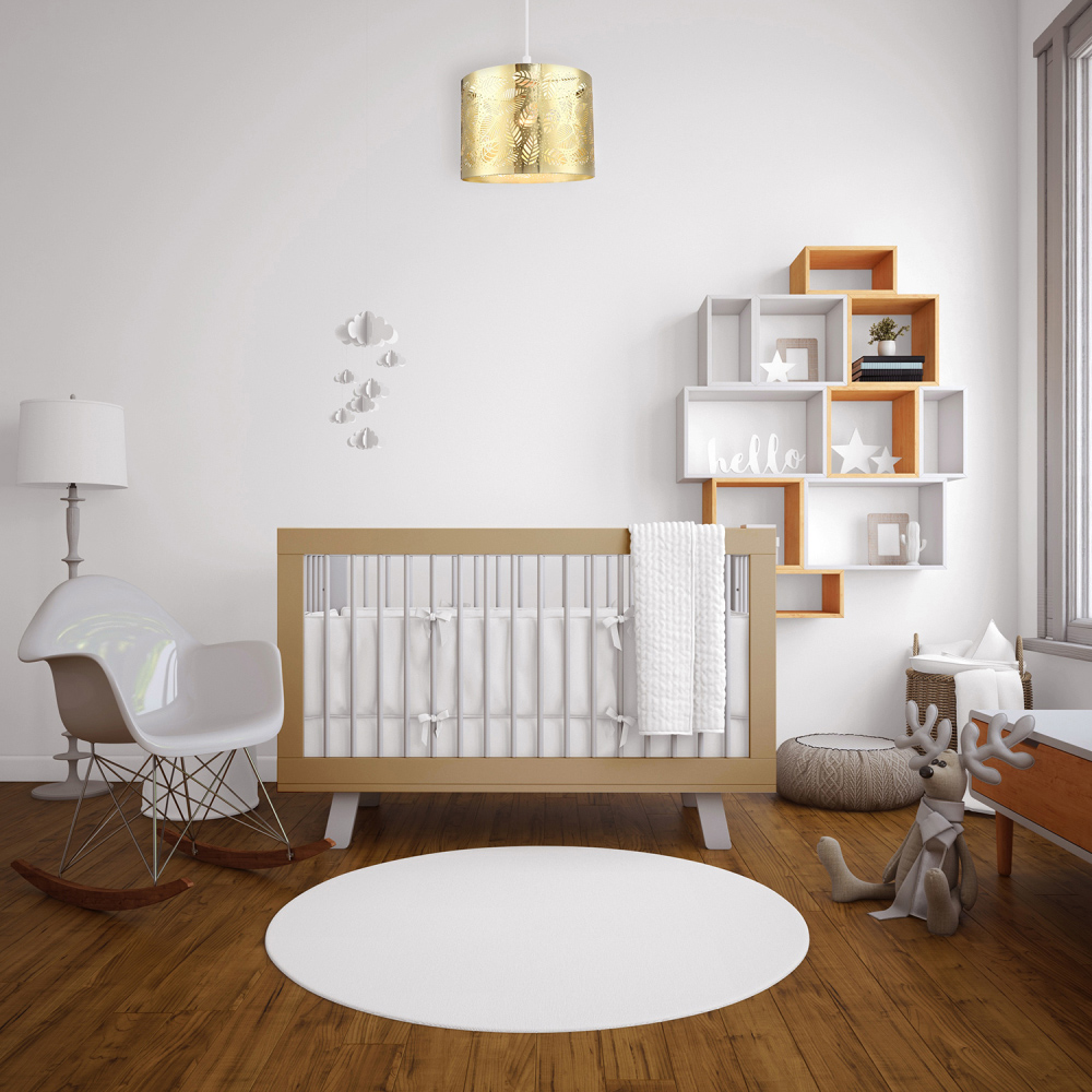 Happy Homewares Gold Plated Metal Fern Leaf Decoration Pendant Shade Image 2