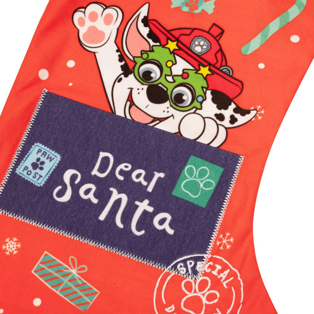 Paw Patrol Red and Green Marshall Christmas Stocking Image 3