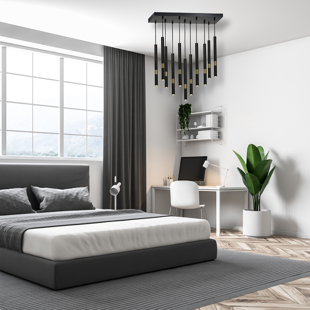 Milagro Monza Black Pendant Lamp 230V Image 5