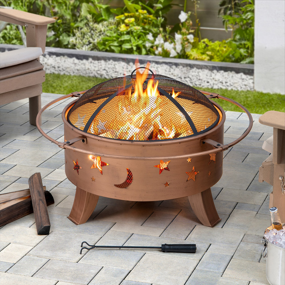 Sunjoy Tarso Copper Steel Fire Pit Image 2