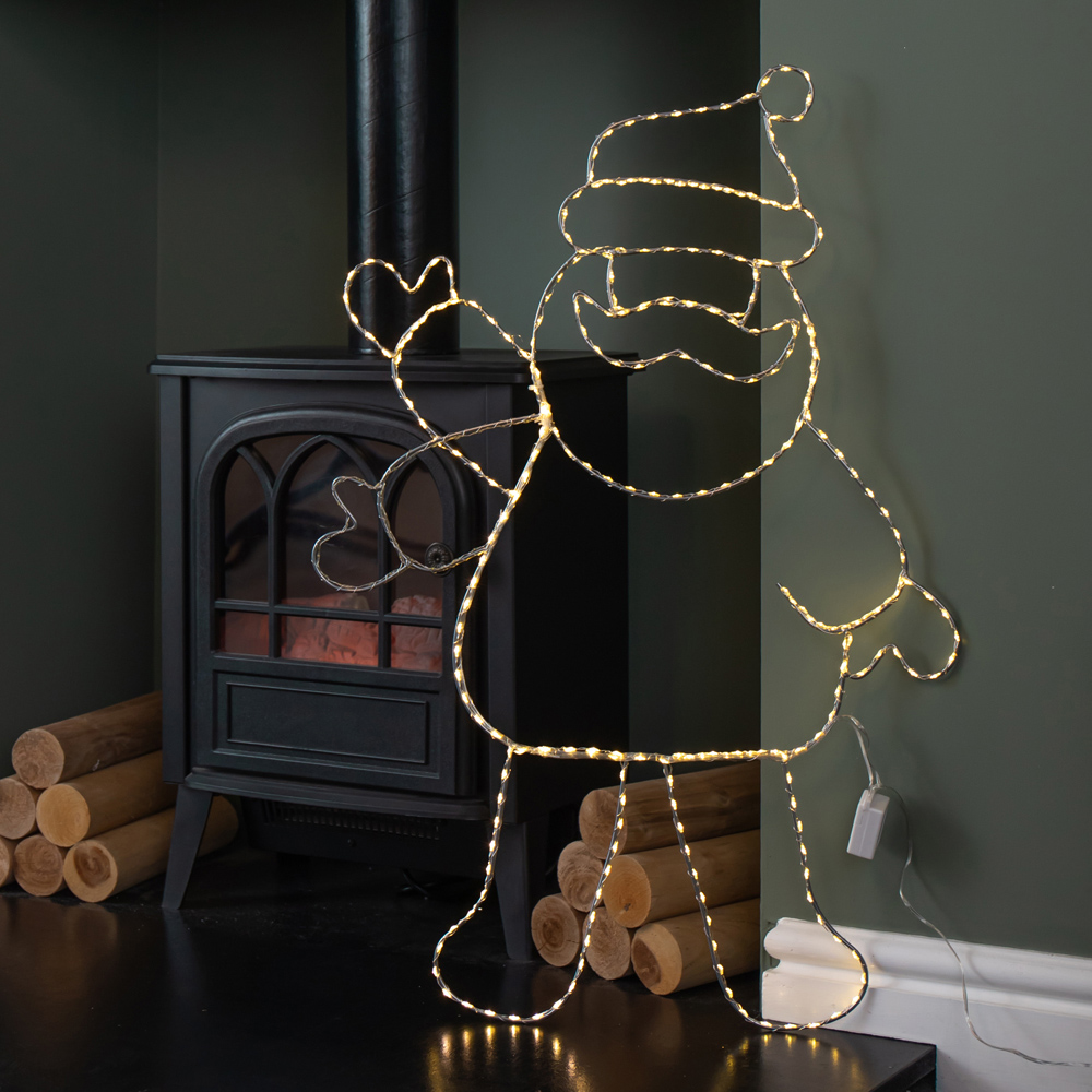 Samuel Alexander 320 Warm White LED Light-Up Waving Santa Christmas Silhouette 79 x 54cm Image 6