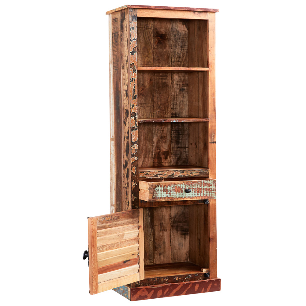 Brooklyn Camea Single Door Single Drawer 3 Shelf Wooden Narrow Bookcase Image 3