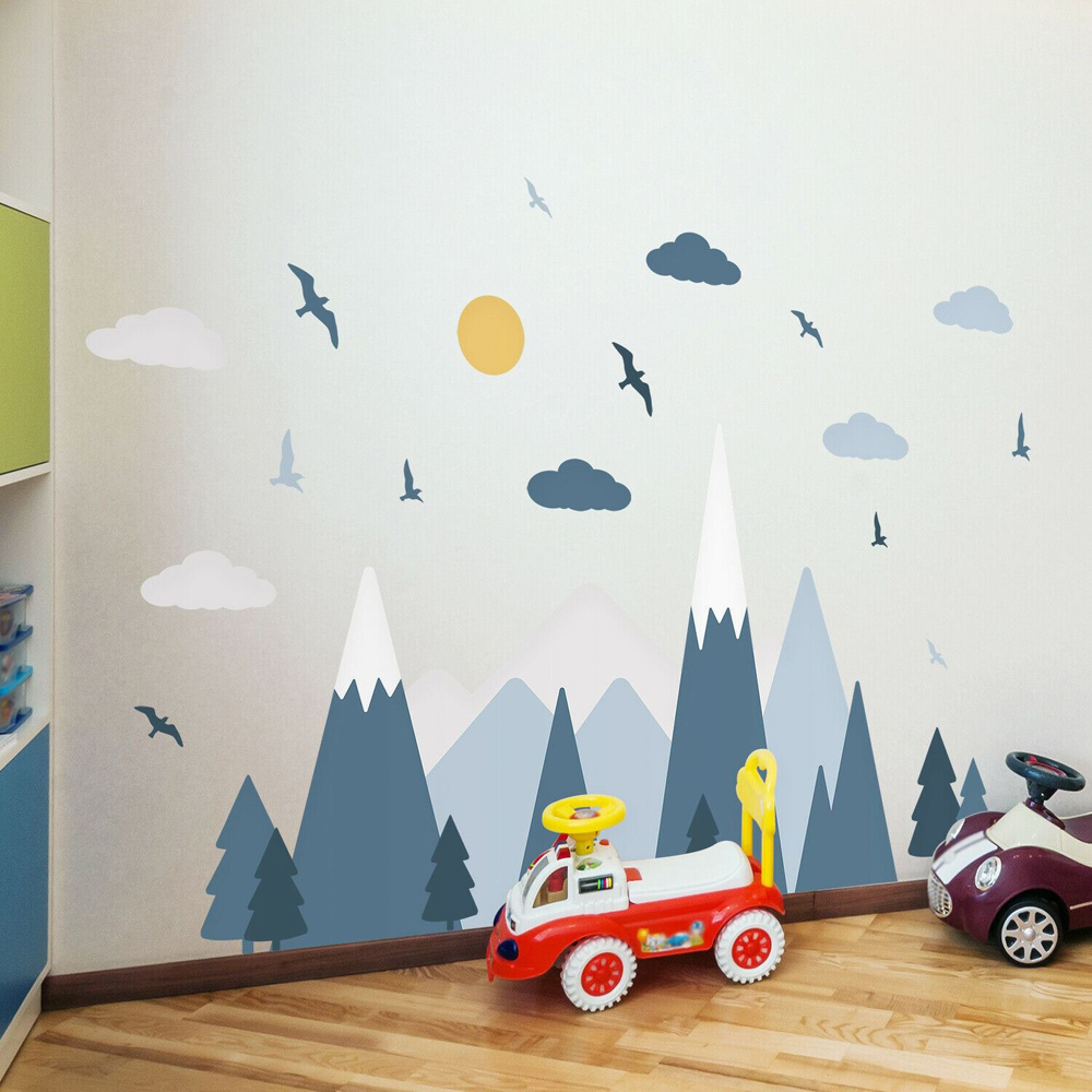 Walplus Blue Mountain Landscape Wall Sticker 80 x 143cm Image 4