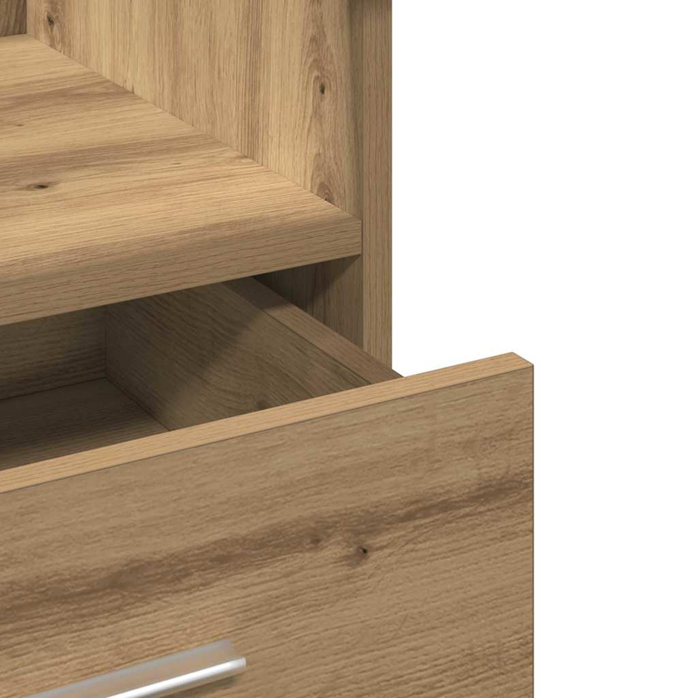 vidaXL Single Door Single Drawer Single Shelf Artisan Oak Office Podium Image 8