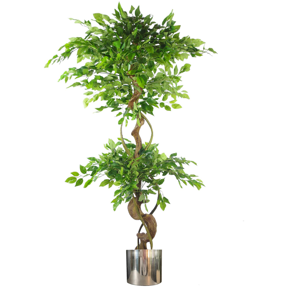 Leaf Polished Silver Handmade Metal Planter 18cm Image 2