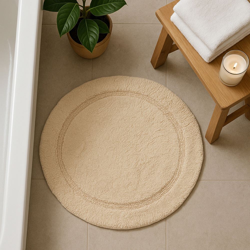 Allure Bath Fashions Round Stone Non Slip Bath Mat 65cm Image 2