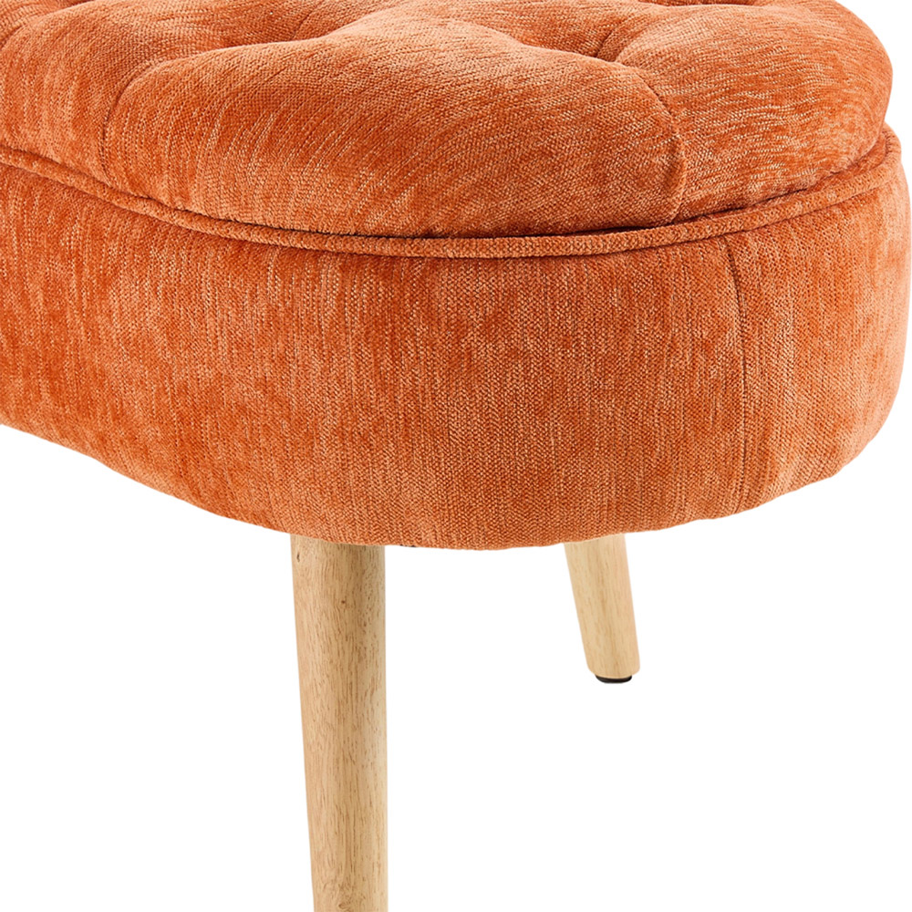 Living and Home Orange Fabric Button Tufted Storage Bench with Removable Lid Image 3