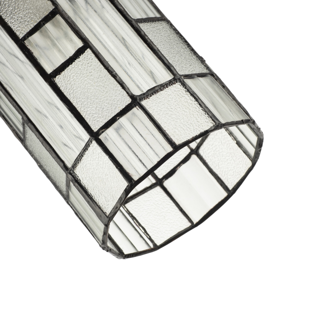 Happy Homewares Cylindrical Frosted and Ribbed Panel Tiffany Shade Image 5