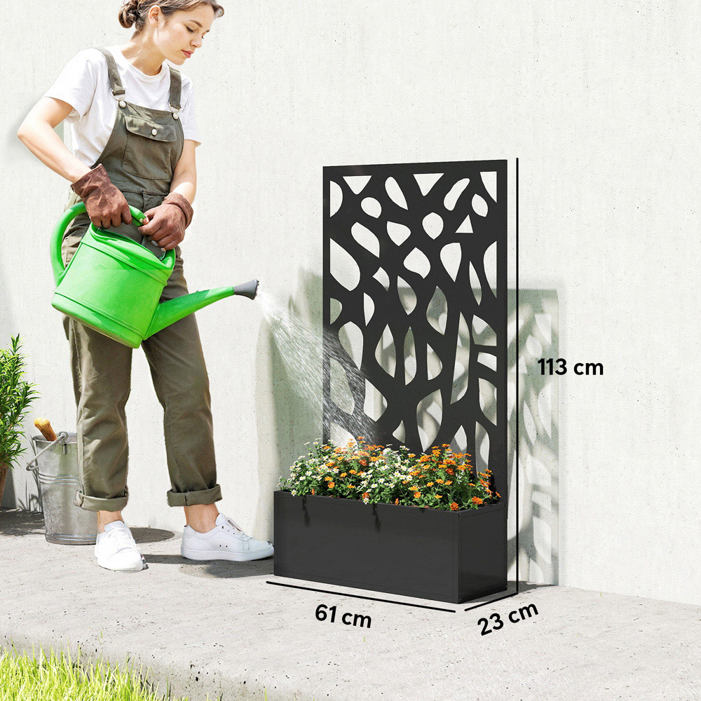 Outsunny Metal Raised Garden Bed with Trellis 116 x 61 x 23cm Image 9