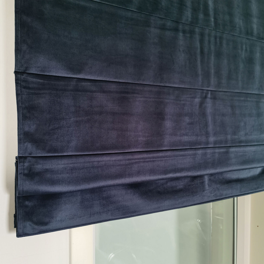 Roman Matte Velvet Blackout Blind Midnight Blue Image 2