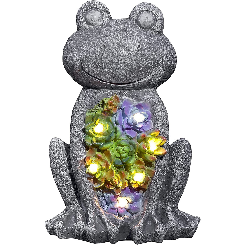 wilko Garden Frog Statue with Solar Lights Image 3